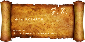 Fenk Koletta névjegykártya